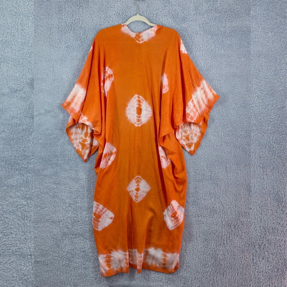 Free People Spellbound Tie Dye Kimono Duster Orange Viscose Boho Beach‎ Cover Up - Picture 6 of 6